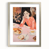 Contemplative Electric Art Canvas – Vibrant Breakfast Scene Wall Decor