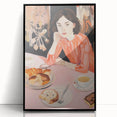 Contemplative Electric Art Canvas – Vibrant Breakfast Scene Wall Decor