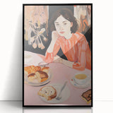 Contemplative Electric Art Canvas – Vibrant Breakfast Scene Wall Decor