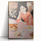 Contemplative Electric Art Canvas – Vibrant Breakfast Scene Wall Decor