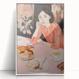 Contemplative Electric Art Canvas – Vibrant Breakfast Scene Wall Decor