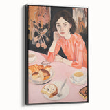 Contemplative Electric Art Canvas – Vibrant Breakfast Scene Wall Decor