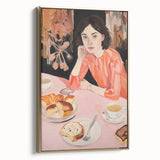 Contemplative Electric Art Canvas – Vibrant Breakfast Scene Wall Decor