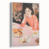 Contemplative Electric Art Canvas – Vibrant Breakfast Scene Wall Decor