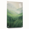 Misty Green Electric Art Canvas – Serene Nature Landscape Wall Decor