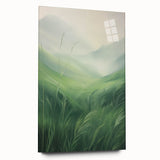 Misty Green Electric Art Canvas – Serene Nature Landscape Wall Decor