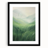 Misty Green Electric Art Canvas – Serene Nature Landscape Wall Decor