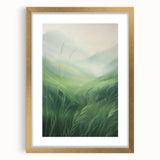 Misty Green Electric Art Canvas – Serene Nature Landscape Wall Decor