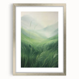 Misty Green Electric Art Canvas – Serene Nature Landscape Wall Decor