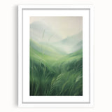 Misty Green Electric Art Canvas – Serene Nature Landscape Wall Decor