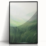 Misty Green Electric Art Canvas – Serene Nature Landscape Wall Decor
