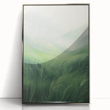 Misty Green Electric Art Canvas – Serene Nature Landscape Wall Decor
