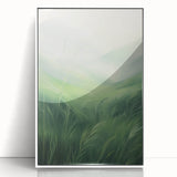 Misty Green Electric Art Canvas – Serene Nature Landscape Wall Decor