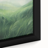 Misty Green Electric Art Canvas – Serene Nature Landscape Wall Decor
