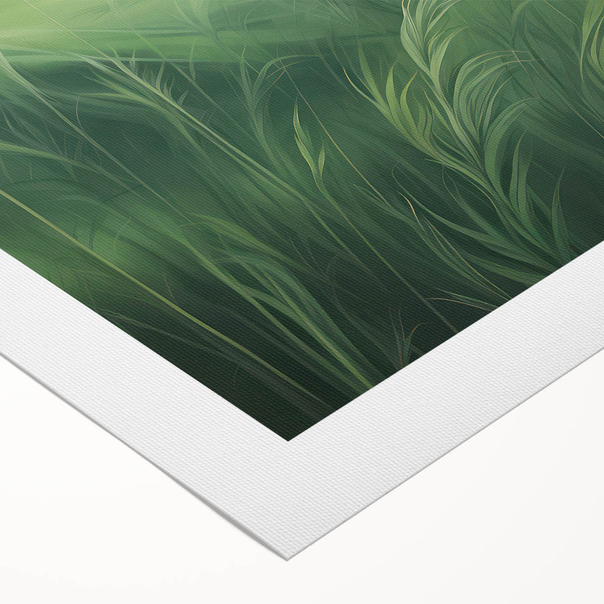 Misty Green Electric Art Canvas – Serene Nature Landscape Wall Decor