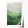 Misty Green Electric Art Canvas – Serene Nature Landscape Wall Decor