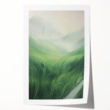 Misty Green Electric Art Canvas – Serene Nature Landscape Wall Decor