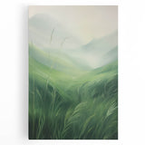 Misty Green Electric Art Canvas – Serene Nature Landscape Wall Decor