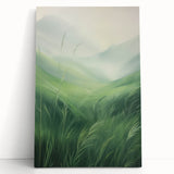 Misty Green Electric Art Canvas – Serene Nature Landscape Wall Decor