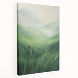 Misty Green Electric Art Canvas – Serene Nature Landscape Wall Decor