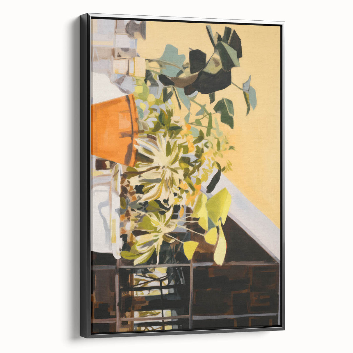 Abstract Electric Art Canvas – Vibrant Floral and Plant Wall Decor