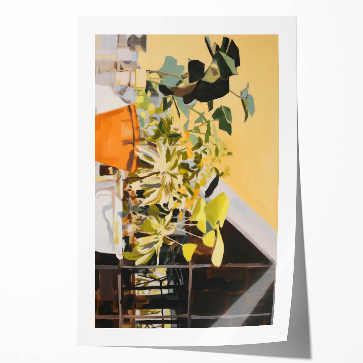 Abstract Electric Art Canvas – Vibrant Floral and Plant Wall Decor