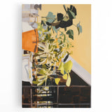 Abstract Electric Art Canvas – Vibrant Floral and Plant Wall Decor