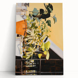 Abstract Electric Art Canvas – Vibrant Floral and Plant Wall Decor
