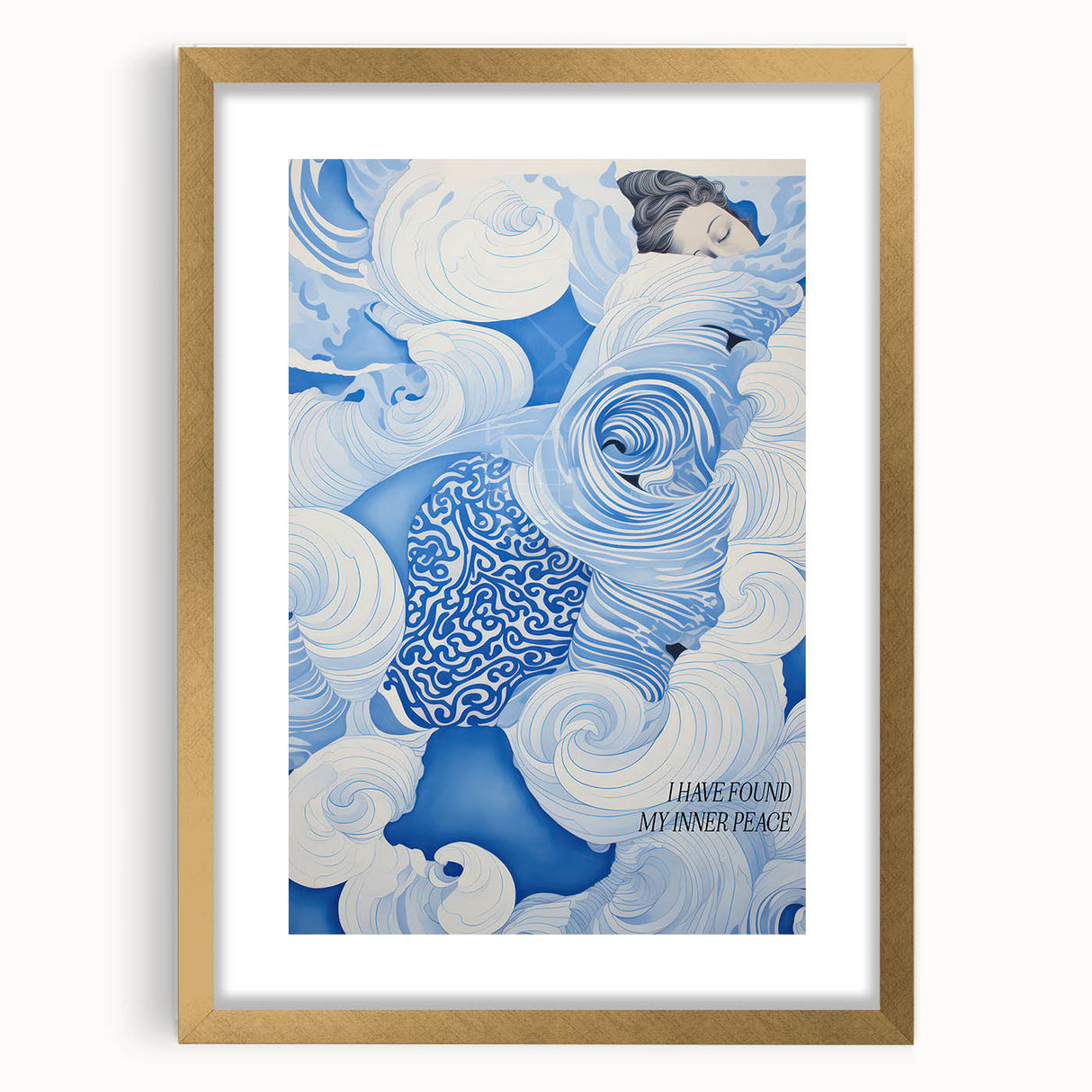 Tranquil Electric Art Canvas – Swirling Blue and White Dream Wall Decor