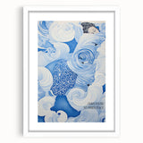 Tranquil Electric Art Canvas – Swirling Blue and White Dream Wall Decor