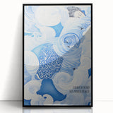 Tranquil Electric Art Canvas – Swirling Blue and White Dream Wall Decor