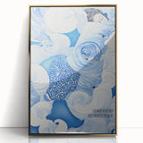 Tranquil Electric Art Canvas – Swirling Blue and White Dream Wall Decor