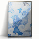 Tranquil Electric Art Canvas – Swirling Blue and White Dream Wall Decor
