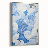 Tranquil Electric Art Canvas – Swirling Blue and White Dream Wall Decor