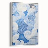 Tranquil Electric Art Canvas – Swirling Blue and White Dream Wall Decor