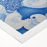 Tranquil Electric Art Canvas – Swirling Blue and White Dream Wall Decor