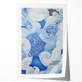 Tranquil Electric Art Canvas – Swirling Blue and White Dream Wall Decor