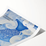 Tranquil Electric Art Canvas – Swirling Blue and White Dream Wall Decor