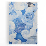 Tranquil Electric Art Canvas – Swirling Blue and White Dream Wall Decor