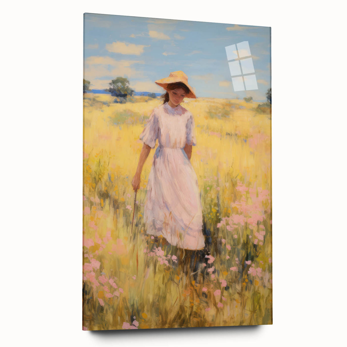 Sunlit Meadow Electric Art Canvas – Serene Countryside Wall Decor