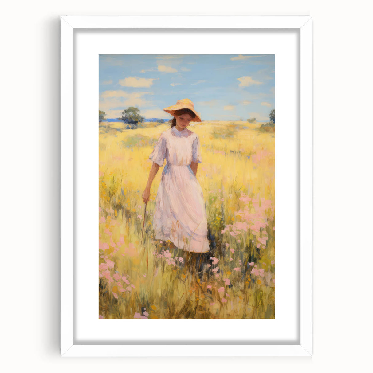 Sunlit Meadow Electric Art Canvas – Serene Countryside Wall Decor