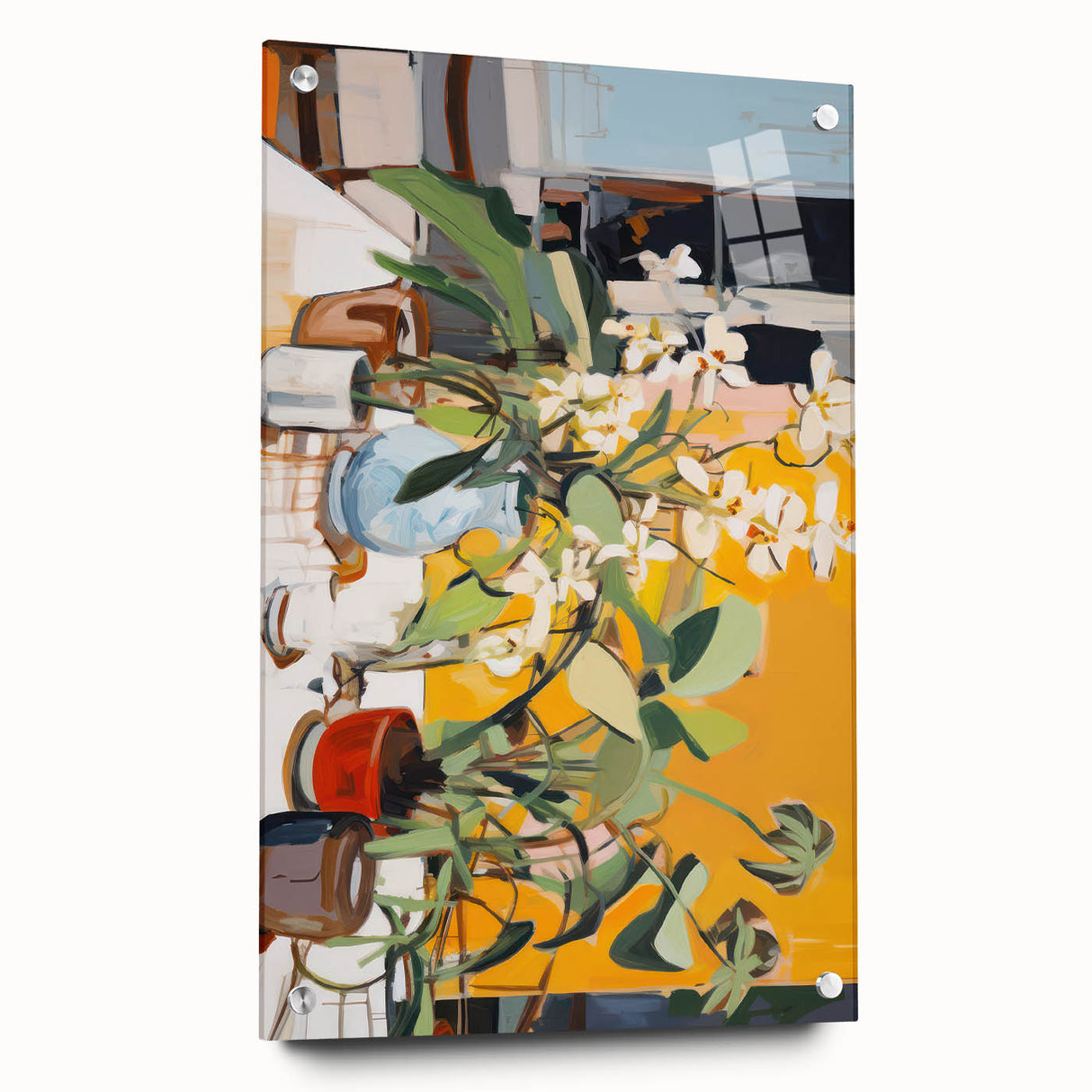 Vibrant Floral Electric Art Canvas – Energetic Abstract Wall Decor