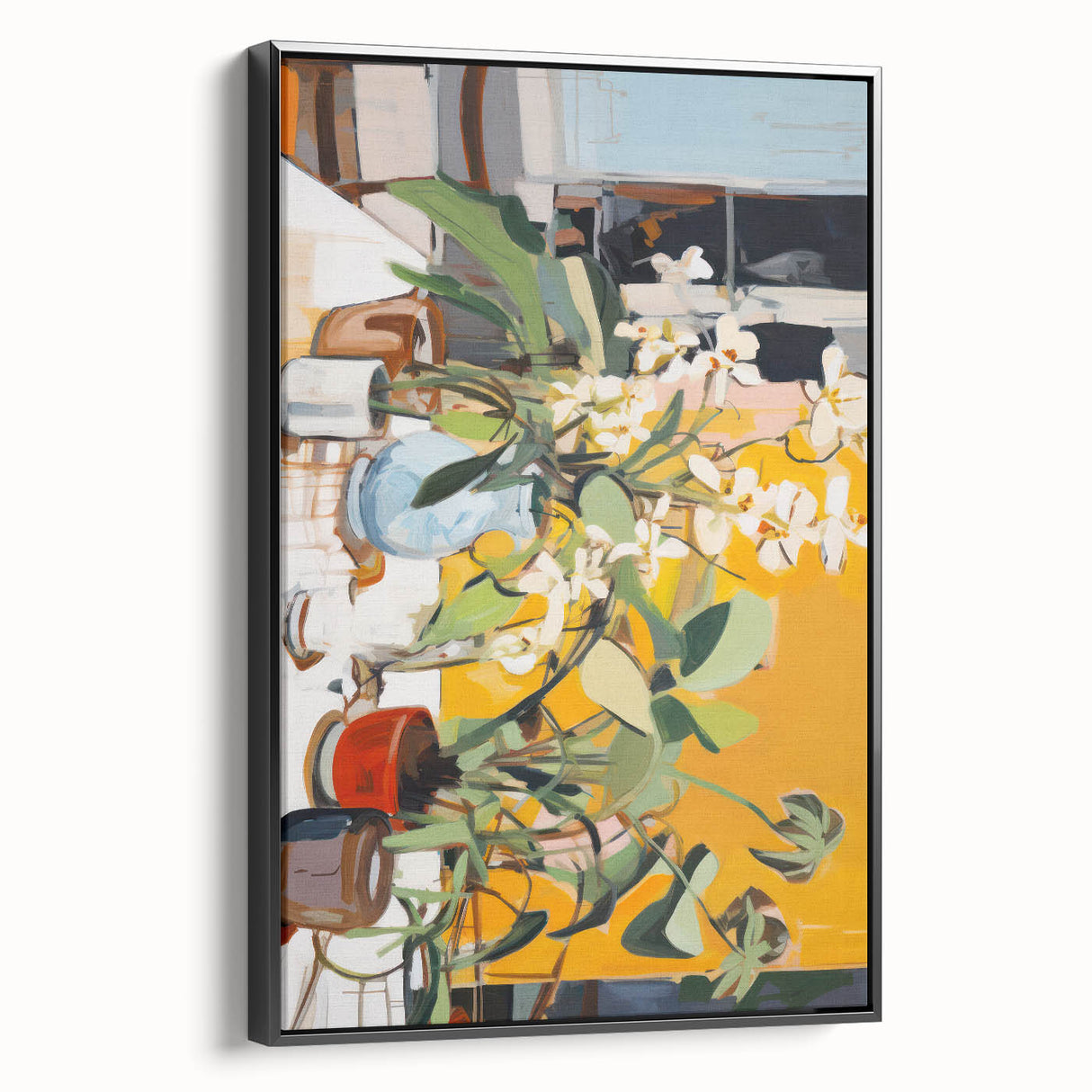 Vibrant Floral Electric Art Canvas – Energetic Abstract Wall Decor