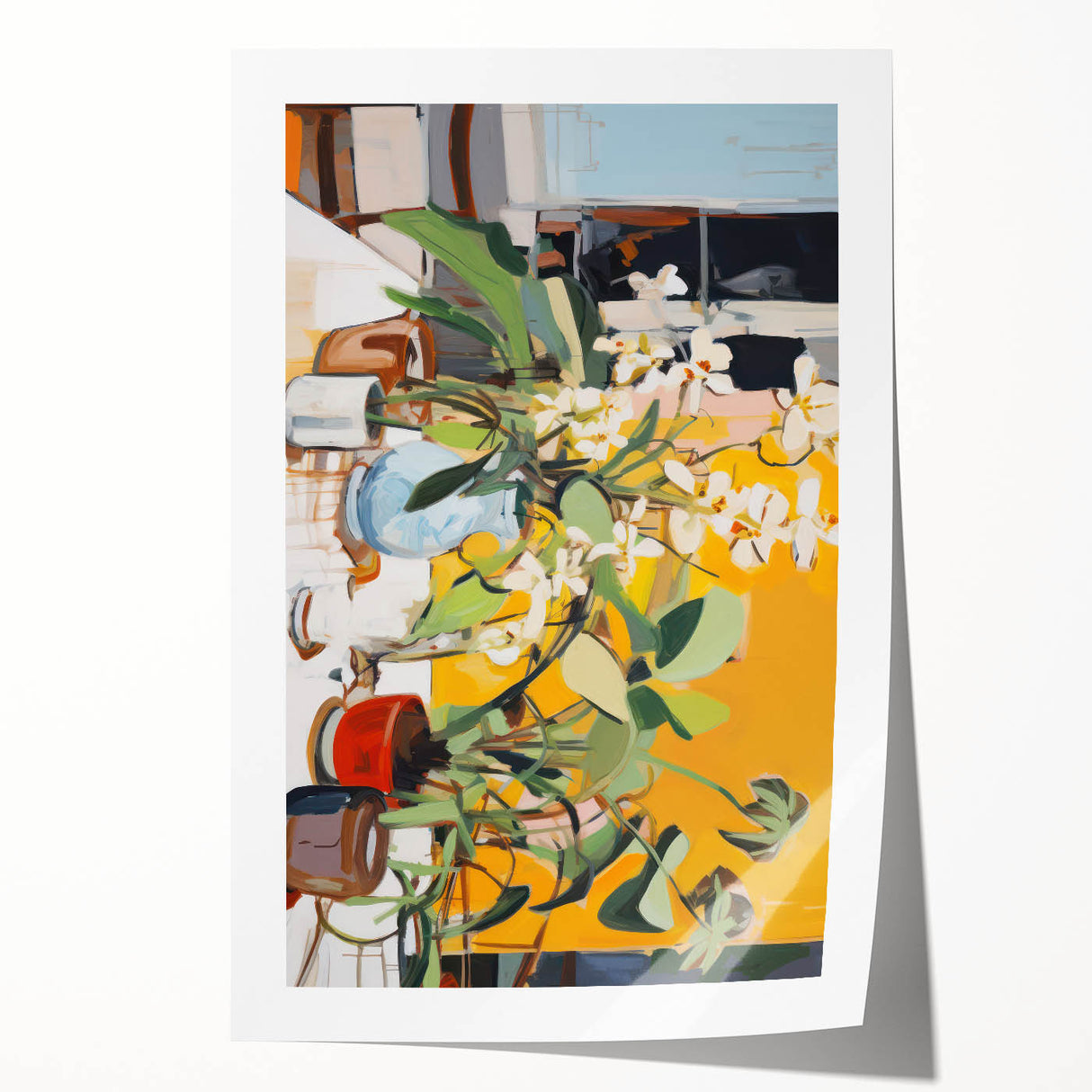 Vibrant Floral Electric Art Canvas – Energetic Abstract Wall Decor