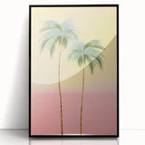 Minimalist Electric Palm Tree Art – Vibrant Electric Wall Canvas Decor