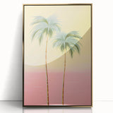 Minimalist Electric Palm Tree Art – Vibrant Electric Wall Canvas Decor