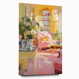 Vibrant Cozy Interior Electric Art Canvas – Pastel Room Decor