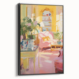 Vibrant Cozy Interior Electric Art Canvas – Pastel Room Decor