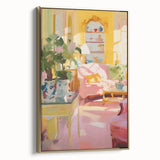 Vibrant Cozy Interior Electric Art Canvas – Pastel Room Decor