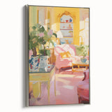 Vibrant Cozy Interior Electric Art Canvas – Pastel Room Decor